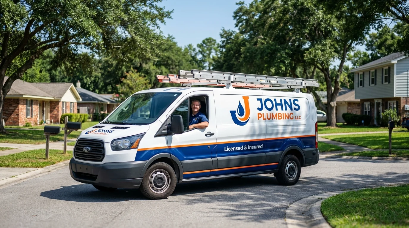 Johns Plumbing LLC service van in Fort Hood, TX