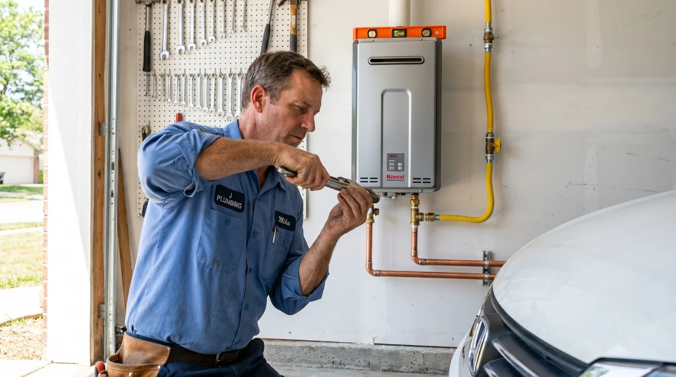 Tankless water heater installation by a Johns Plumbing LLC plumber in Fort Hood